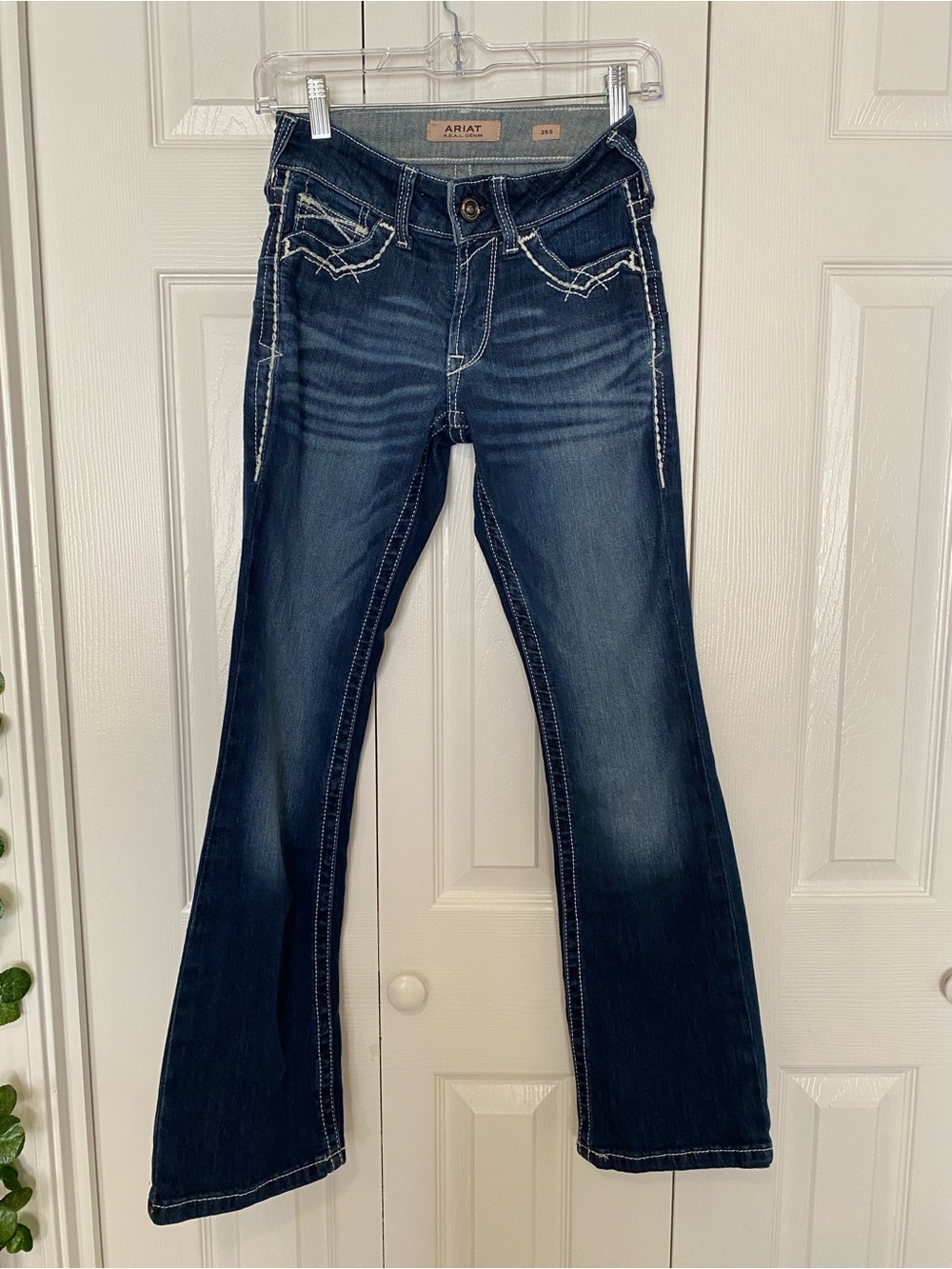 Ariat Dark Blue Denim Jeans with White Contrast Stitching